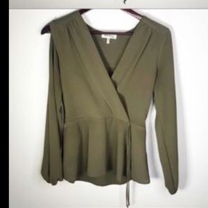 Wrap Blouse Flutter Sleeves